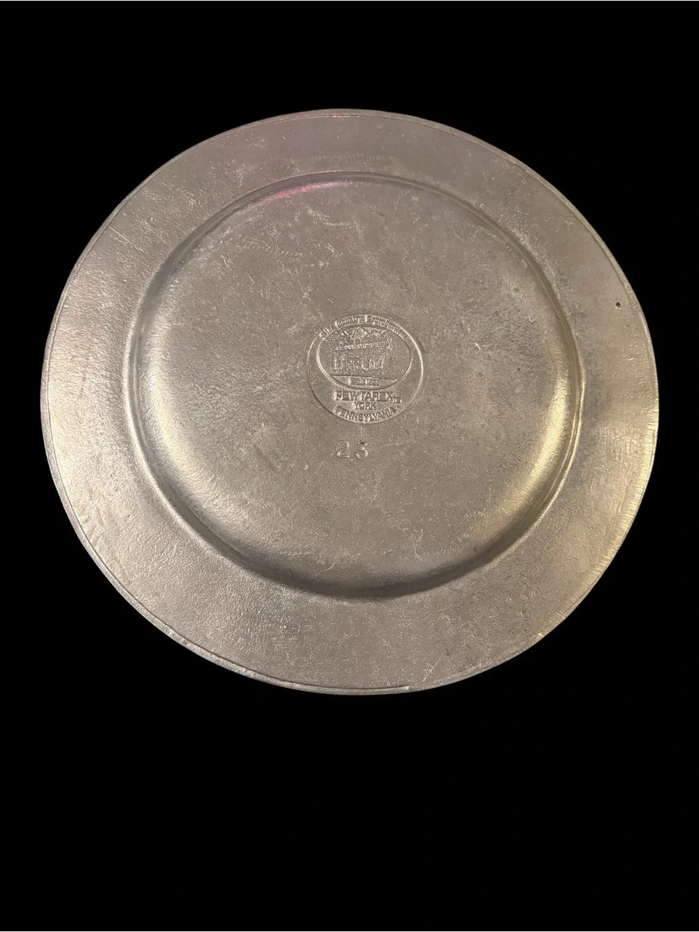 Vintage Pewtarex Floral & Heart Border Pewter Plate York PA